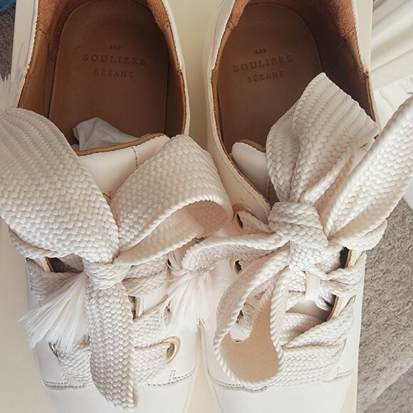 Sezane Jack Trainers Oeillets Ecru - Size 36 - Picture 2 of 5